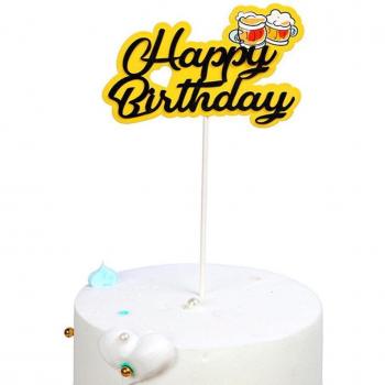 Arreglos para Hornear de Cumpleaños con Vela Silenciosa y Fragancia Natural