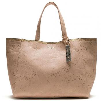 Desigual Damen Schulterbeutel Metallic Streifen Cuenca Rosa Mora