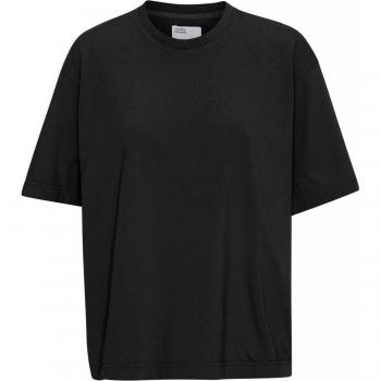 Polo donna oversize colorato in cotone organico nero