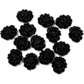 50Pcs Black Flower Decoration Beads