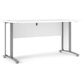 150 Cm White Desk with Silver Grey Legs