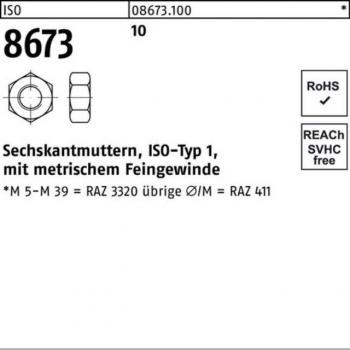 Reyher Sechskantmutter Stahl 10 Blank M22x1,5