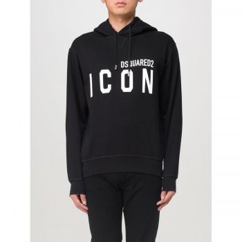 Felpa DSQUARED2 nera con logo grande Taglia S