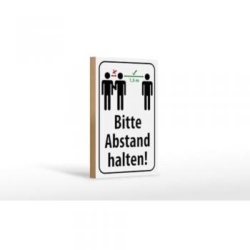 Abstandshinweis Holzschild 12x18 cm