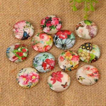 Gemischte Farben Blumen-Schmetterling Mosaik Cabochons