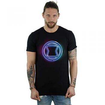 Camiseta Marvel para Hombre con Estampado Neón de Black Widow