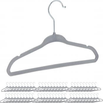 CoatEase 60‑Pack Velvet Rail Hangers