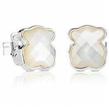 Pendientes TOUS de Plata y Nácar Facetado, Diseño Elegante