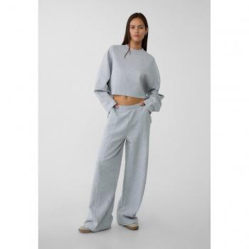 Stradivarius Komfortable Hose Grau Melange XS