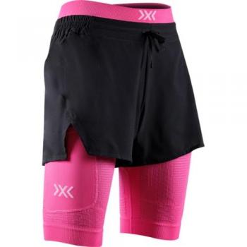 X-BIONIC EFFEKTOR 2IN1 Damen Sportshorts Schwarz Neonpink