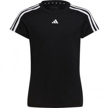 Adidas Mädchen 3-Stripes T-Shirt in Schwarz, Größe 170