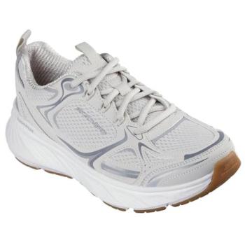 Silver Eclipse Sneaker by Skechers for Women – Relaxed Fit, Natural, Size 6.5 (Synthetic/Textile)