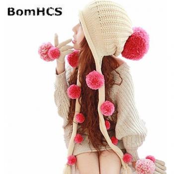 Mochi Gorro de Lana con Pompones BomHCS