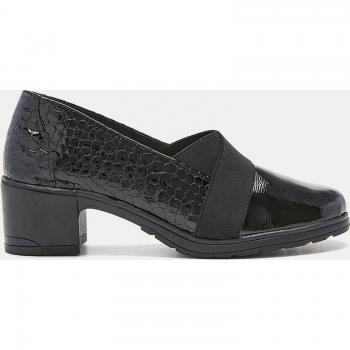 Charol negro: Zapatos de salón de mujer, marca 24 Horas, modelo 25816
