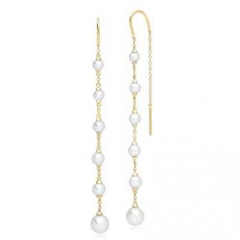 Sterling Pearl Cascade Earrings