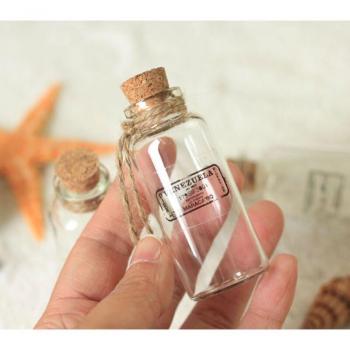 Clear Miniature Glass Vial with Cork Stopper
