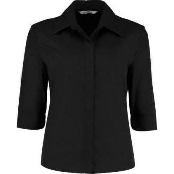 Kustom Kit Damenbluse 3/4 Ärmel – Größe 8 UK, weiß (Kontinentale)