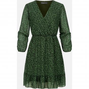 Cloud5ive Chiffonkleid mit V-Ausschnitt und Leo-Design