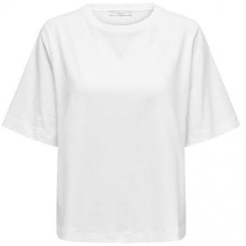 T‑shirt féminin Only Lina blanc coupe carrée
