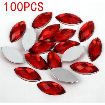 100 Stücke Flache Rückseite Marquise Strasssteine für Nageldesign