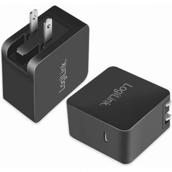 LogiLink, Reiseadapter, USB-Steckdosenreiseadapter, 1x USB-C, GaN-Technologie, 65 W
