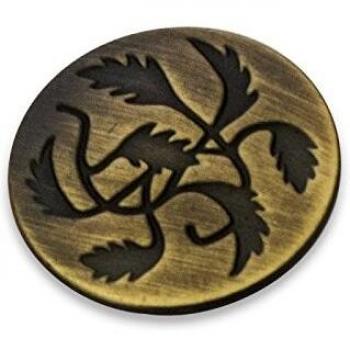 Pomo Grande Estamp 8521 Bronce Envejecido con Grabado, Diámetro 36mm