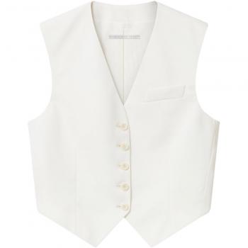 Wool Cropped Vest for Women, Stella McCartney – Beige, Size 42