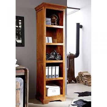 Akazien‑Regal Oxford #0441 – Massivholz, Koloniallook, 54x44x195 cm