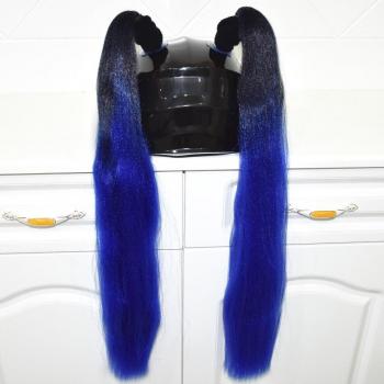 Perruques pour casque moto, duo de queues de cheval punk pour fêtes
