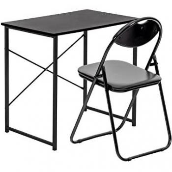 Harbour Housewares 2-Piece Black Office Furniture Set
