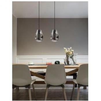 Lampadario in Vetro Argento Sospeso E27