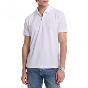 MK Sleek Pique Zip Polo – White / M