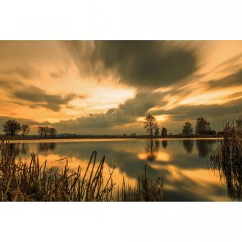 Papermoon Fototapete See & Sonne – Sommerliche Abendlandschaft