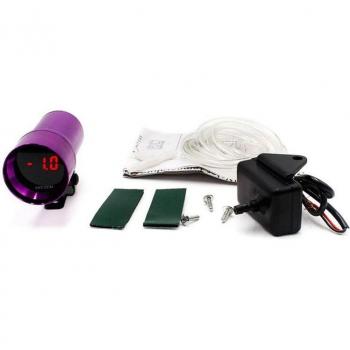 Mini Booster LED Rouge 37 mm – Lentille de Fumée Violette pour Jauge d’Aspirateur Auto