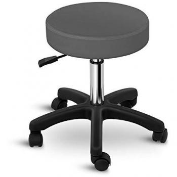 Physa Adjustable Rolling Work Stool with Grey PVC Seat