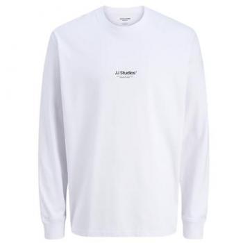 Langarmshirt Jack & Jones JJESOHO TEE LS CREW NECK NOOS – 100 % Baumwolle, weiß