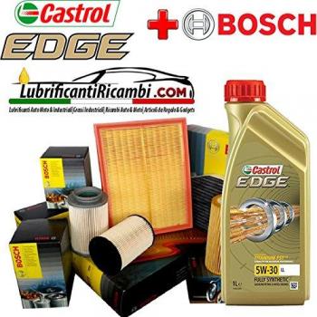 KIT TAGLIANDO CON 6 LT OLIO CASTROL EDGE 5W30 + 4 FILTRI BOSCH (0450906450)