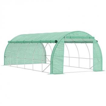 Serre tunnel Outsunny 18 m² avec accès facile