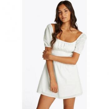 Tommy Jeans Vestito estivo Voile DW0DW21334 Bianco Regular Fit a Manica 3/4