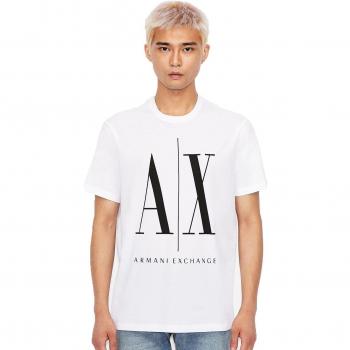 ARMANI EXCHANGE Camiseta Blanca de Manga Corta para Hombre Regular Fit 8NZTPA ZJH4Z