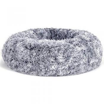 Lit pour Chien Feandrea, Panier Doux en Tissu Peluche, 70 cm, Gris