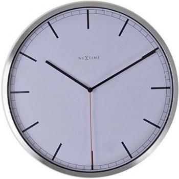 NeXtime „Stripe“ Wall Clock – Metall & Kunststoff – 35 × 4,2 cm – Weiße Fassierung