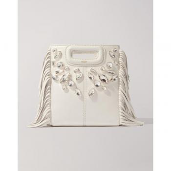 Maje M Mini Crystal Leather Crossbody Bag
