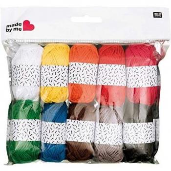 10 mini pelotes coton