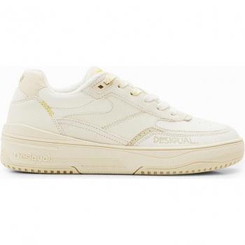Retro Split‑Leather Patchwork White Shoes – 36
