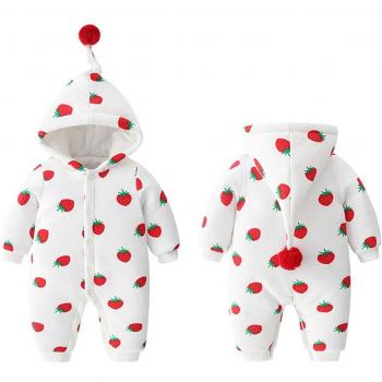 Vêtement d'hiver bébé fille fraise avec pantalon long