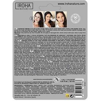 IROHA NATURE Masque comblement des rides et anti-âge avec triple acide hyaluronique Masque(S) Pour Le Visage 30 ml