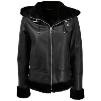 Hollert Damenjacke Merino Lammfell Ella Schwarz