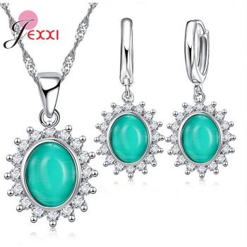 Conjunto de Plata 925 con Diseño de Flores para Mujeres