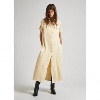 Pepe Jeans Hemdkleid Evelinda Beige Regular Fit XL Damen